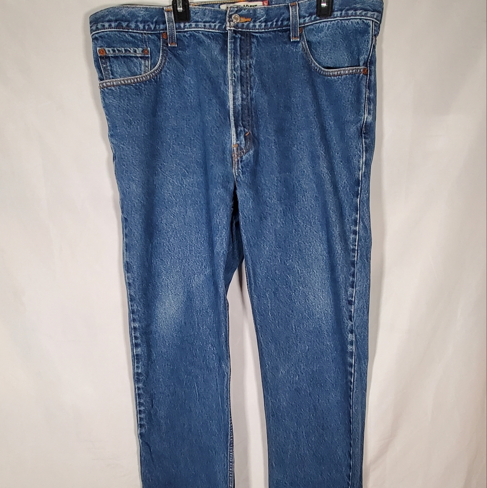 LEVIS 505 BLUE DENIM JEANS STRAIGHT LEG REGULAR FIT MEDIUM/DARK WASH MENS 42x30